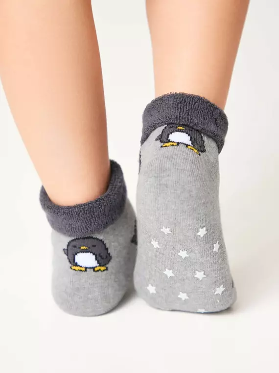 Махровые носки с отворотом (антискользящие) sof-tiki 537 серый, 7С-62СП, 12, CONTE-KIDS,  - 3