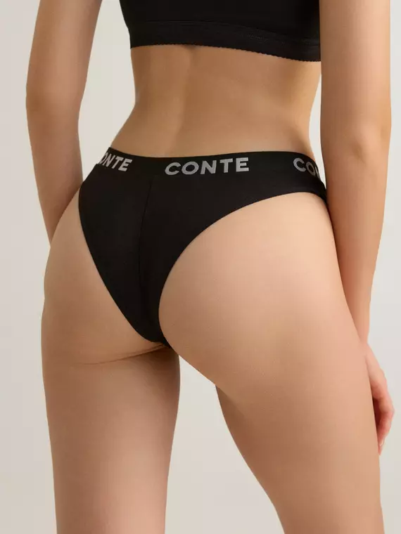 Трусы женские «бразилиана» из бамбука comfy line lbr 2991 black-silver, 24С-3036ТСП, 98/M, CONTE ELEGANT,  - 3