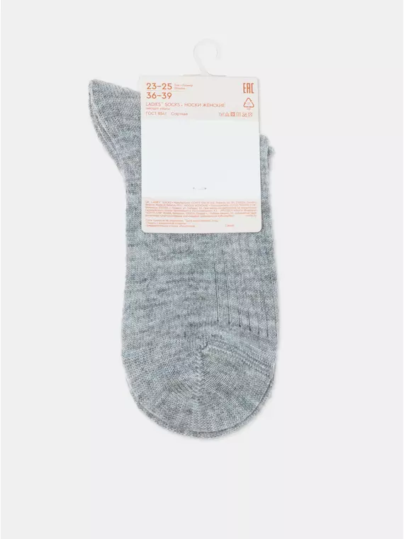 Теплые удлиненные женские носки esli 625 серый, 24С-96СПЕ, 36-39 (23-25), ESLI,  - 7