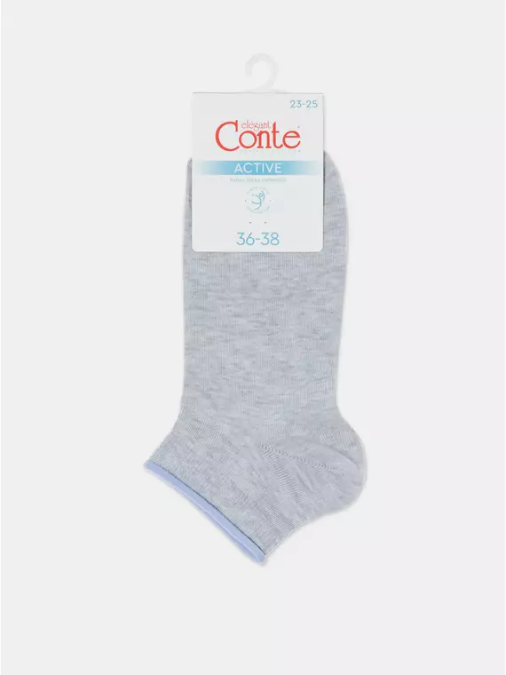 Укороченные женские носки conte active 035 светло-серый-голубой, 12С-32СП, 39-41 (25-27), CONTE ELEGANT,  - 5