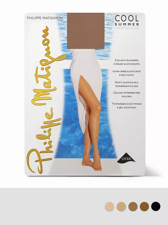 Ультратонкие колготки philippe мatignon cool summer 8 the, COOL SUMMER 8, 4, PHILIPPE MATIGNON,  - 2