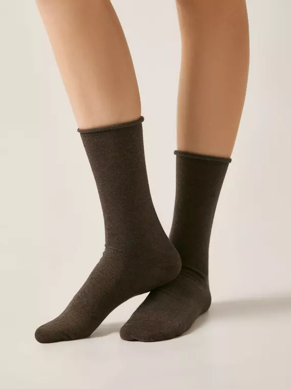 Носки женские (без резинки) comfort 000 темно-коричневый, 19С-101СП, 39-41 (25-27), CONTE ELEGANT,  - 1