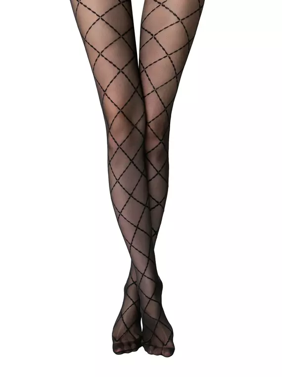 Колготки в ромбы mirage nero, 24С-80СП, 5, CONTE ELEGANT,  - 2