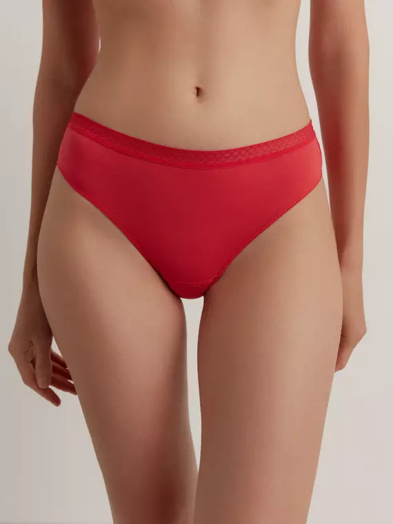 Хлопковые женские трусы «бикини» conte basic collection lb 2002.15 red, 23С-2978ТСП, 98/M, CONTE ELEGANT,  - 1
