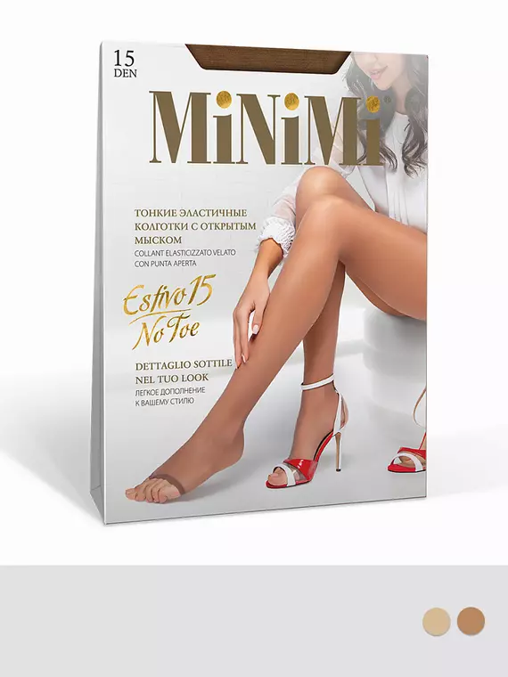 Колготки с открытым мыском minimi estivo 15 no toe daino, ESTIVO 15 NO TOE ( колготки с открытым мыском), 3, MINIMI,  - 2