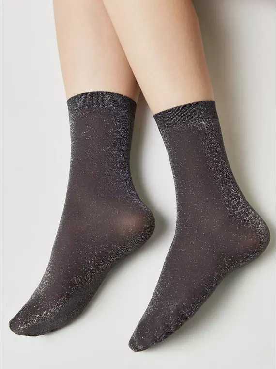 Носки женские сияющие с люрексом conte 21с-150сп grafit, 21С-150СП, 36-39 (23-25), CONTE ELEGANT,  - 2