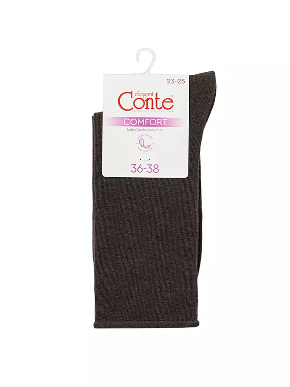 Носки женские (без резинки) comfort 000 темно-коричневый, 19С-101СП, 39-41 (25-27), CONTE ELEGANT,  - 3