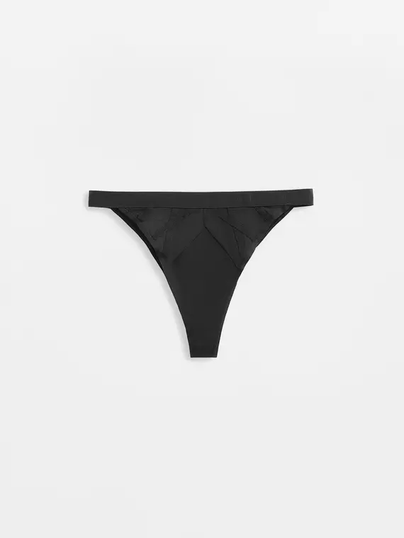 Трусы «танга» из бамбука с хлопком criss cross lta 2998 black, 24С-3043ТСП, 90/XS, CONTE ELEGANT,  - 3