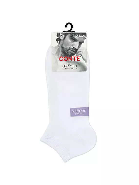 Мужские носки (короткие) conte cool 24/7 000 белый, 24С-158СП, 44-45 (29), CONTE ELEGANT,  - 1