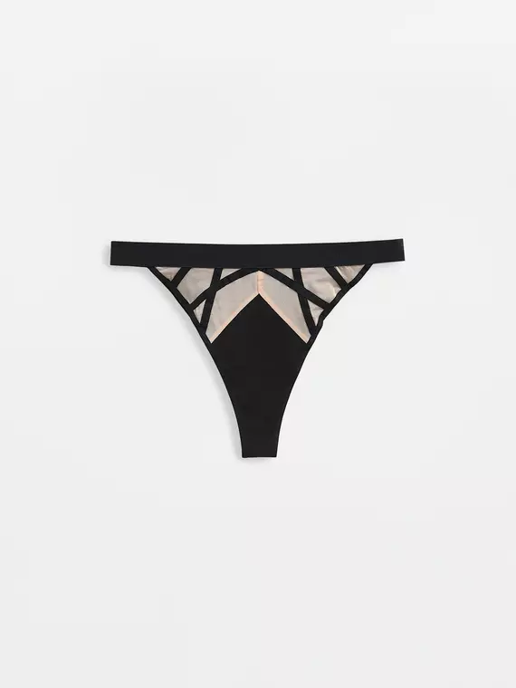 Трусы «танга» женские criss cross lta 2998 black-natural, 24С-3043ТСП, 90/XS, CONTE ELEGANT,  - 4