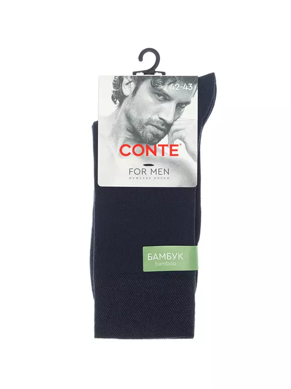 Классические мужские носки из бамбука conte bamboo 000 темно-синий, 24С-162СП, 40-41 (25), CONTE ELEGANT,  - 4