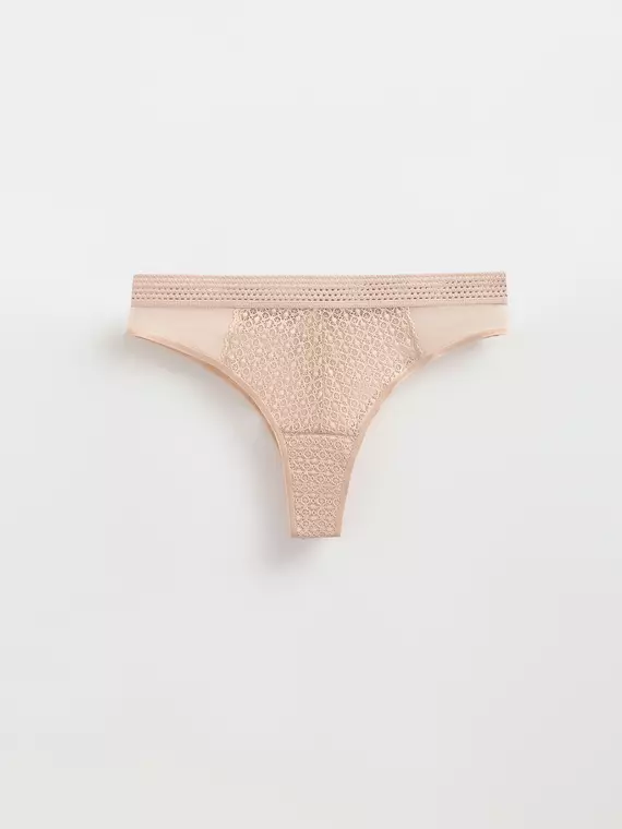 Трусы «бразилиана» из кружева и сетки gotic lbr 2983 almond, 23С-3029ТСП, 102/L, CONTE ELEGANT,  - 5