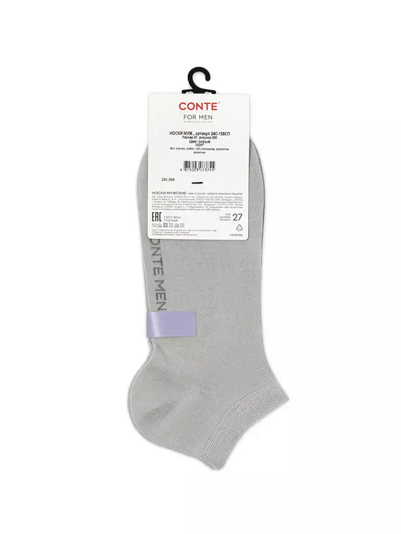 Тонкие короткие мужские носки cool 24/7 000 серый, 24С-158СП, 40-41 (25), CONTE ELEGANT,  - 3