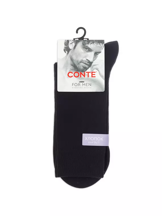 Носки мужские conte cool 24/7 000 черный, 24С-161СП, 42-43 (27), CONTE ELEGANT,  - 1