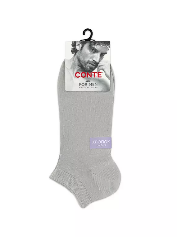 Тонкие короткие мужские носки cool 24/7 000 серый, 24С-158СП, 40-41 (25), CONTE ELEGANT,  - 1