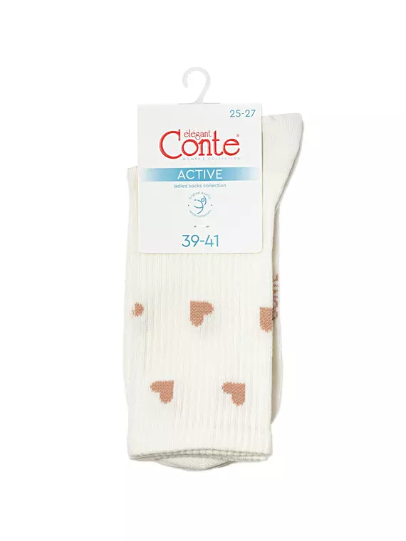 Хлопковые удлиненные носки conte active 708 молочный, 20С-20СП, 39-41 (25-27), CONTE ELEGANT,  - 3