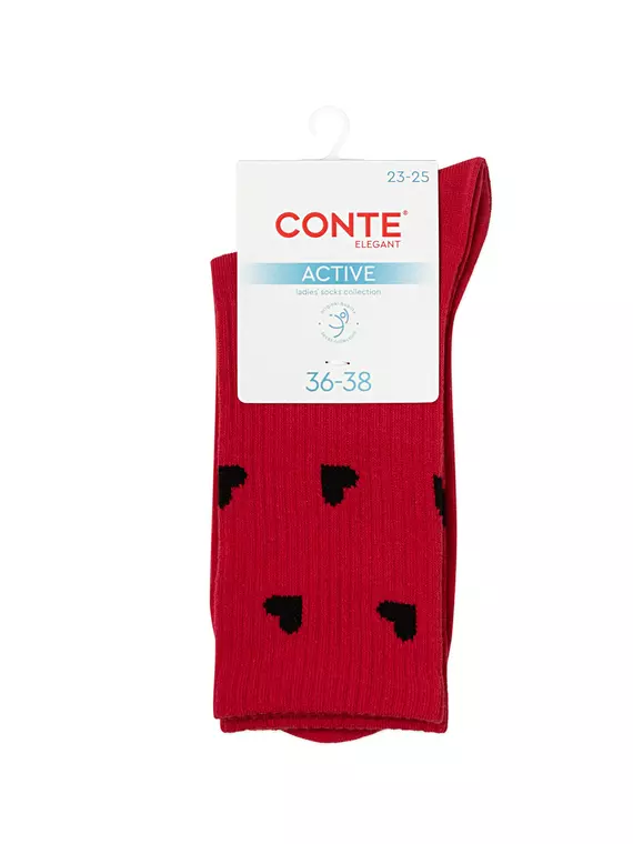 Носки женские (удлинённые) conte active 708 красный, 20С-20СП, 39-41 (25-27), CONTE ELEGANT,  - 3