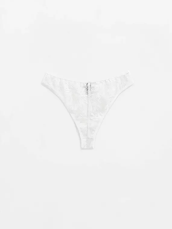 Трусы бразилиана с фигурным вырезом conte mystery garden lbr 3116 off white, 24С-3157ТСП, 106/XL, CONTE ELEGANT,  - 2