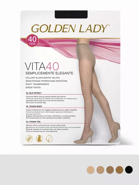 Колготки плотные с шортиками golden lady vita 40 melon, VITA 40 (акция), 3, GOLDEN LADY,  - 2