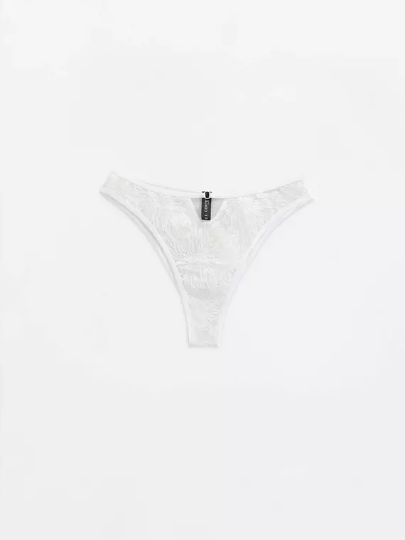 Трусы бразилиана с фигурным вырезом conte mystery garden lbr 3116 off white, 24С-3157ТСП, 106/XL, CONTE ELEGANT,  - 1