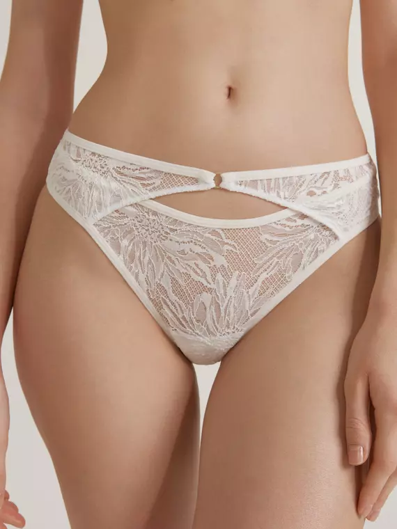 Трусы бразилиана с v-образной талией conte mystery garden lbr 3115 off white, 24С-3156ТСП, 98/M, CONTE ELEGANT,  - 1