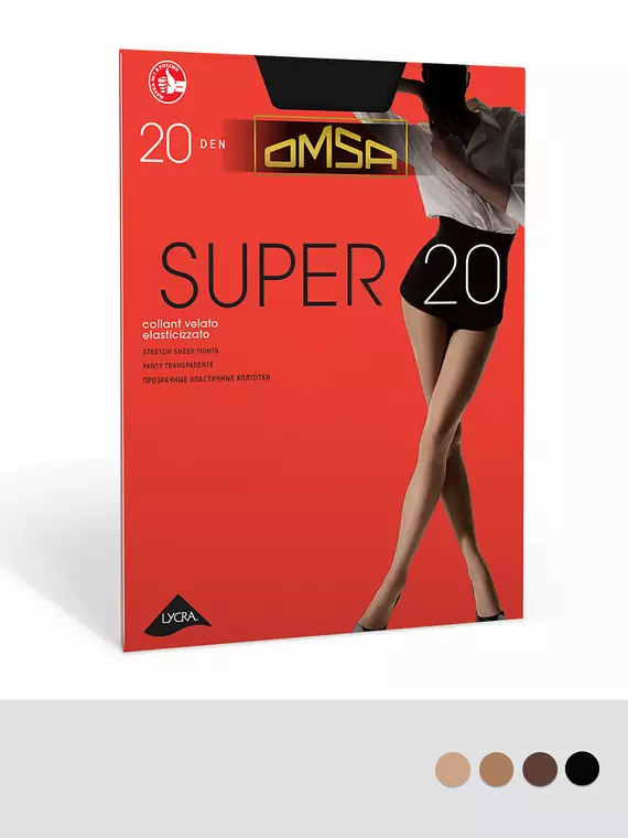 Колготки тонкие эластичные omsa super 20 fumo, SUPER 20, 2, OMSA,  - 2