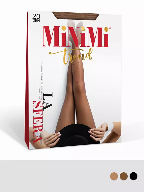 Колготки фантазийные minimi la sfera 20 nero, LA SFERA 20 (колготки в горошек), 2, MINIMI,  - 1