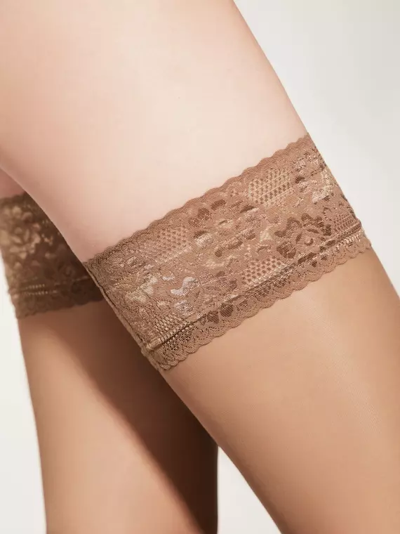 Чулки с итальянским кружевом esli flirt 20 melone, 8С-90СПЕ, 27-29 (3/4), ESLI,  - 5