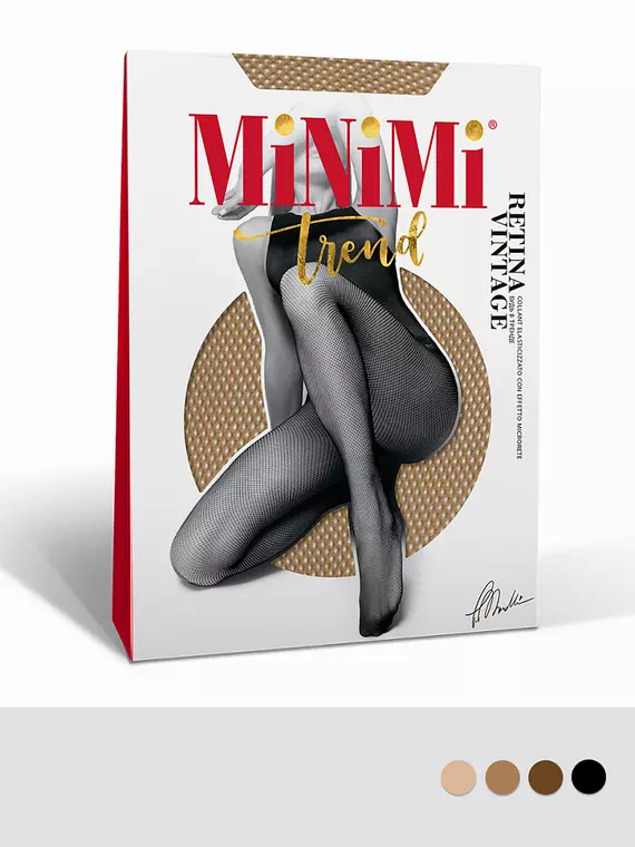 Колготки в мелкую сетку minimi retina cappuccino, RETINA, 4 (L/XL), MINIMI,  - 2