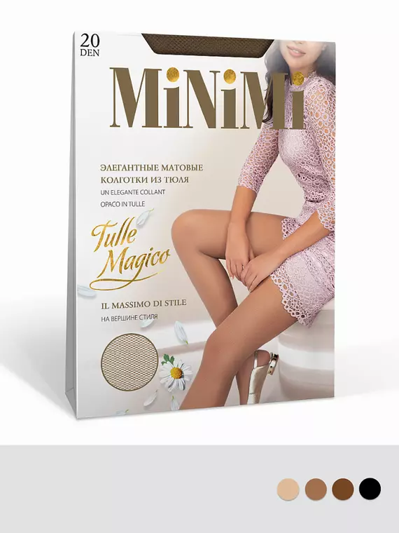 Колготки с эффектом тюля minimi tulle magico 20 caramello, TULLE MAGICO (эффект тюля), 3, MINIMI,  - 2