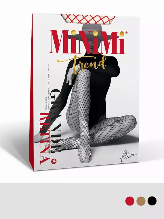 Колготки бесшовные с крупной сеткой minimi retina grande rosso, RETINA GRANDE, 4 (L/XL), MINIMI,  - 2