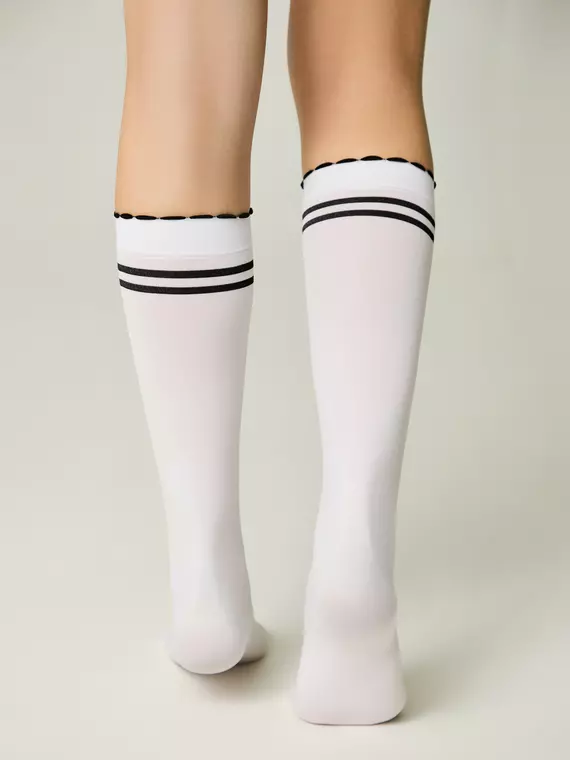 Гольфы детские с контрастными полосами из микрофибры lucky bianco, 24С-174СП, 22, CONTE ELEGANT,  - 3