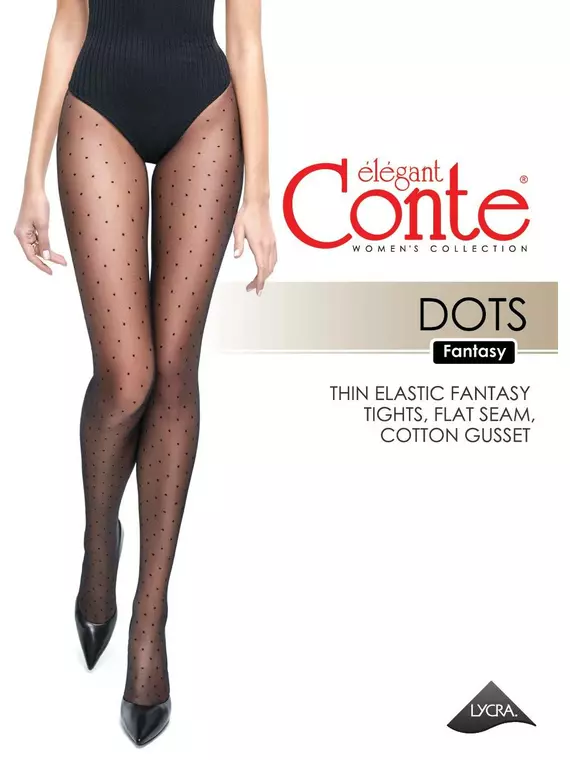 Колготки фантазийные с точками conte dots nero, 14С-48СП, 4, CONTE ELEGANT,  - 5