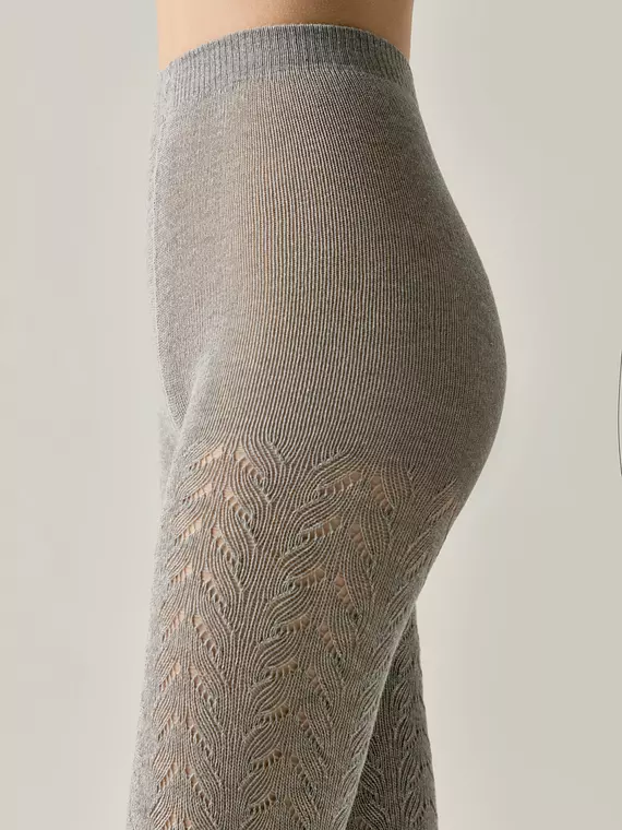 Тёплые ажурные колготки conte ajour 300 grey, 24С-146СП, 2, CONTE ELEGANT,  - 3