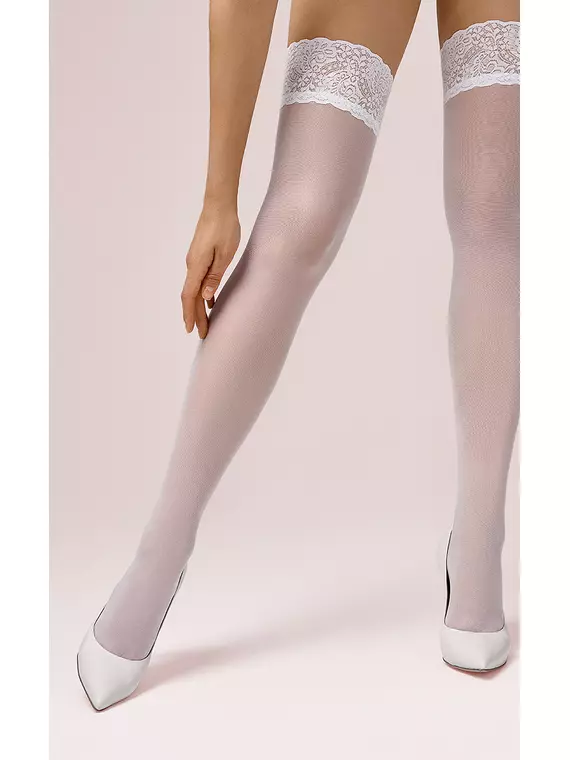 Чулки женские omsa malizia 40 bianco, MALIZIA 40 (чулки), 4, OMSA,  - 1