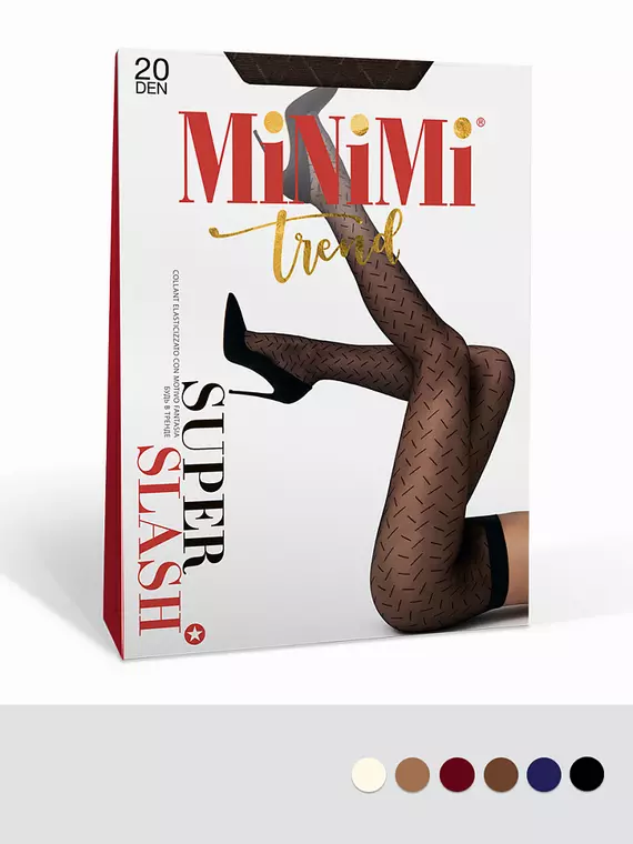 Колготки фантазийные minimi slash 20 daino, SLASH 20 (диагональная полоска), 3, MINIMI,  - 2