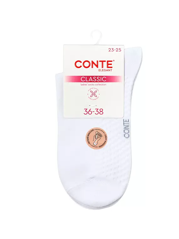 Носки женские (массажный эффект) conte classic 627 белый, 24С-88СП, 38-41 (25-27), CONTE ELEGANT,  - 4