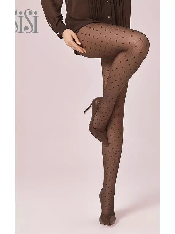 Колготки в крупный горошек sisi pois all over 40 moka, POIS ALL OVER 40 (крупный горошек), 1/2(S/M), SISI,  - 1