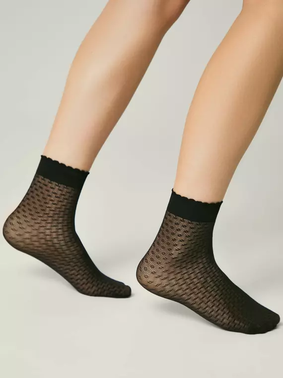 Тонкие носки с геометрическим рисунком julia nero, 24С-175СП, 22-24, CONTE ELEGANT,  - 3