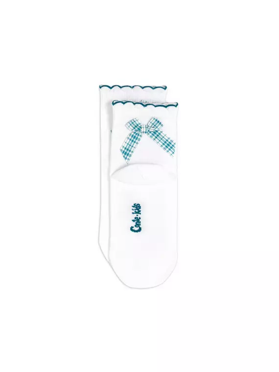 Носки детские (декор, бантики) tip-top 065 белый-бирюза, 24С-179СП, 16, CONTE-KIDS,  - 4