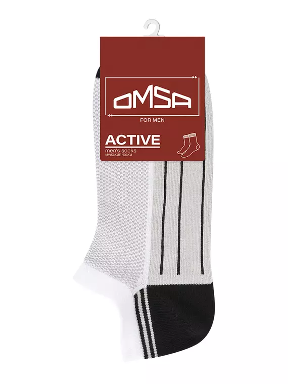 Мужские укороченные носки omsa active 109 grigio chiaro, , 42-44 (27-29), OMSA, - 4