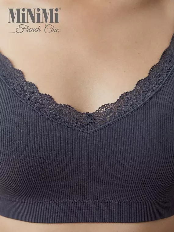 Топ на тонких бретелях с вкладышами minimi 1011s french chic grigio scuro, , 42/44 (xs/s), MINIMI, - 3
