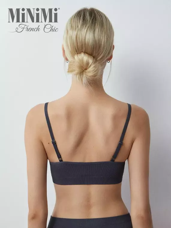 Топ на тонких бретелях с вкладышами minimi 1011s french chic grigio scuro, , 42/44 (xs/s), MINIMI, - 4