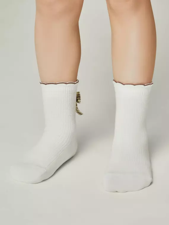 Носки детские (декор, бантики) tip-top 065 молочный, 24С-179СП, 18, CONTE-KIDS,  - 1