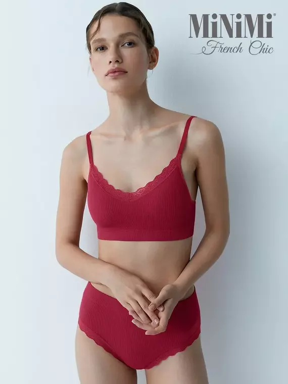 Топ на тонких бретелях с вкладышами minimi 1011s french chic lampone, , 42/44 (xs/s), MINIMI, - 2