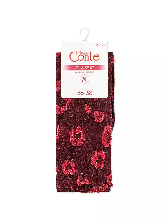 Носки из вискозы с люрексом conte classic 688 красный, 24С-156СП, 36-38 (23-25), CONTE ELEGANT,  - 4