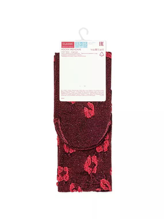 Носки из вискозы с люрексом conte classic 688 красный, 24С-156СП, 36-38 (23-25), CONTE ELEGANT,  - 5