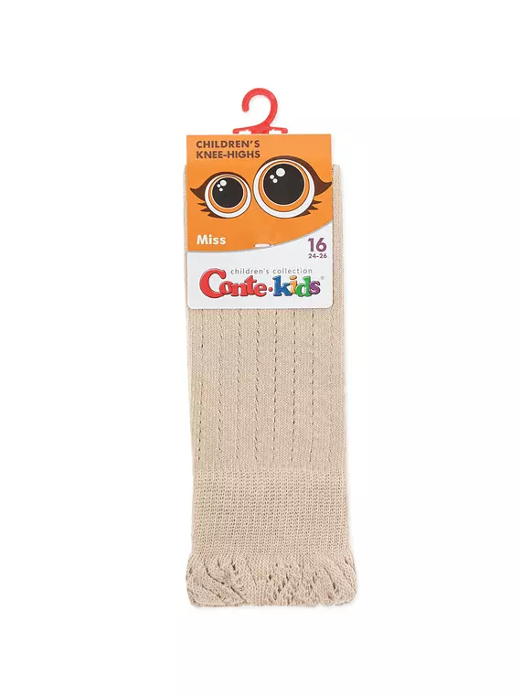 Гольфы с воздушными рюшами и хлопком miss 058 бежевый, 25С-37СП, 22, CONTE-KIDS,  - 5