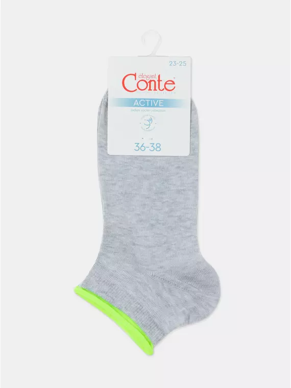 Носки женские conte active (декор. резинка) 035 светло-серый, 12С-32СП, 39-41 (25-27), CONTE ELEGANT,  - 3