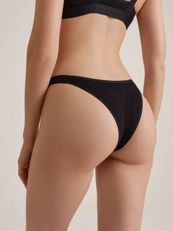 Трусы бразилиано в рубчик active shape lbr 3188 black, 24С-3242ТСП, 98/M, CONTE ELEGANT,  - 4